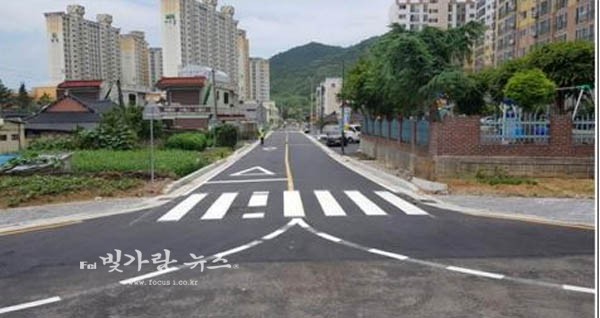 ▲ 한국아델리움∼대성베르힐 구간 도시계획도로 개설사업 완료