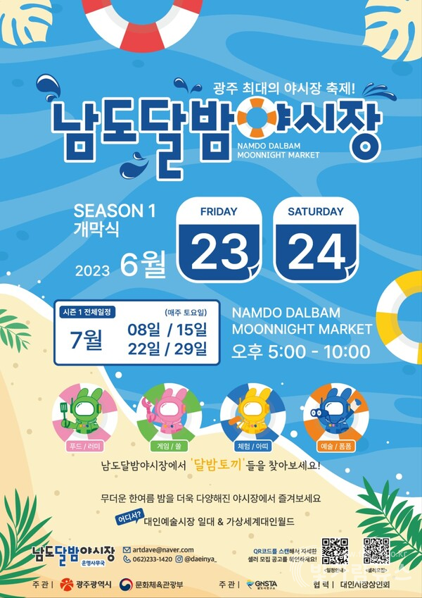 ‘23년 남도달밤야시장’ 시즌1 홍보포스터(사)일도시연구소 제공